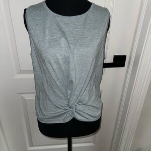 90 Degree By Reflex Blue Tie Front Muscle Tee